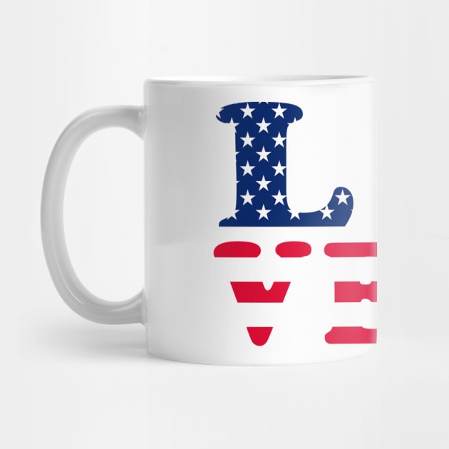 Men - Womens Love USA 4th of July American Heart Flag by peskybeater